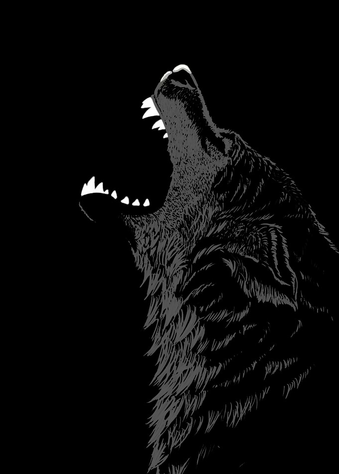 Wolf Howl Silhouette