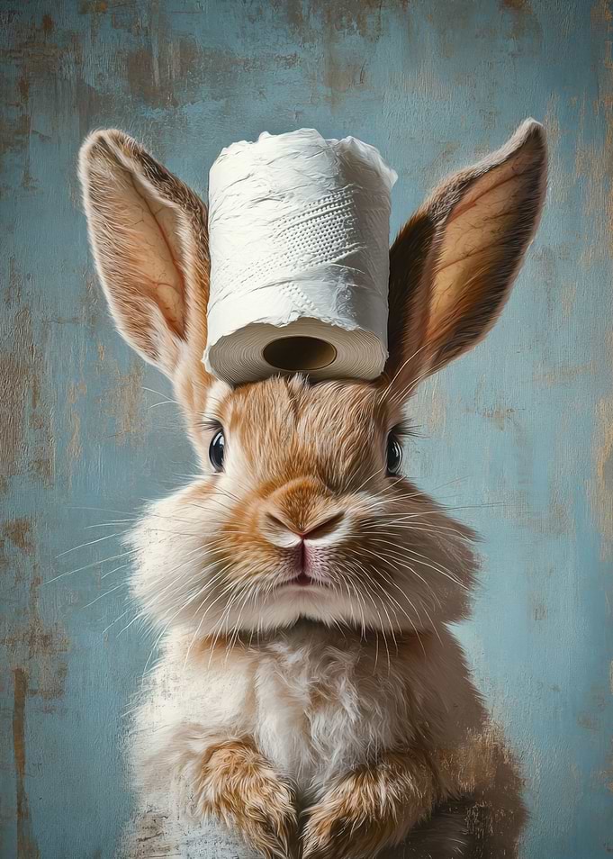 Bunny with Toilet Paper