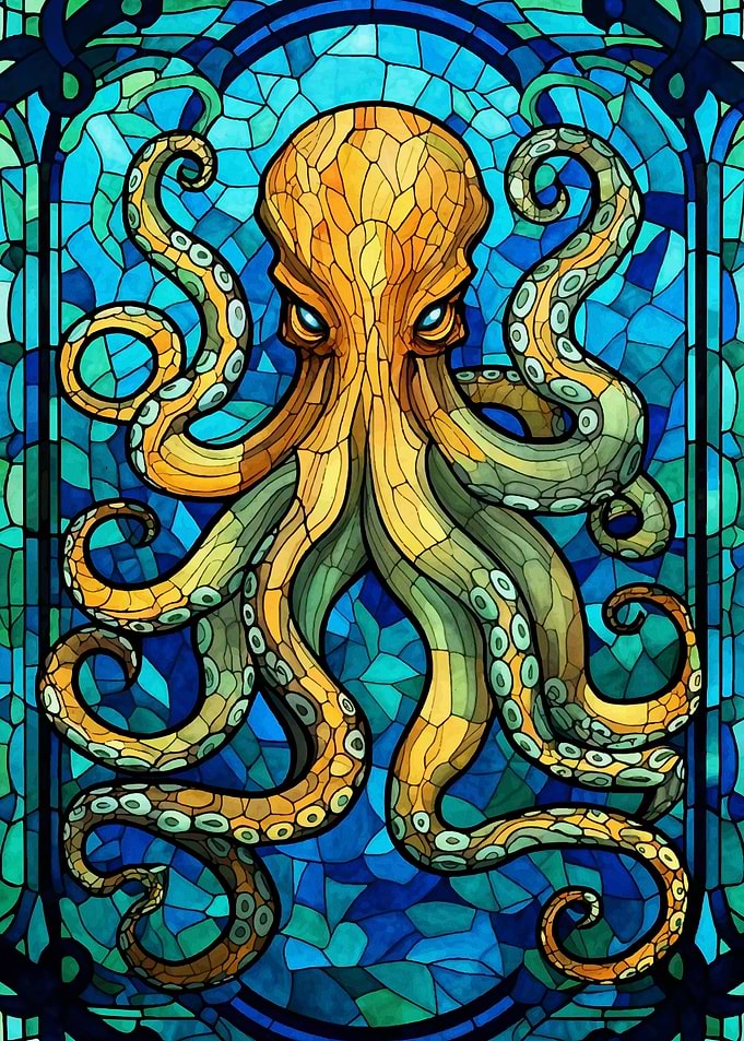 Octopus Stained Glass
