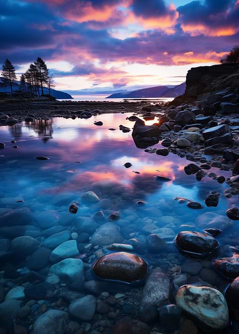 Sunset Reflection on Calm Water