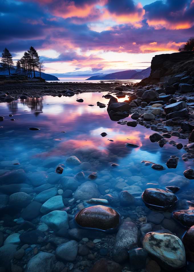 Sunset Reflection on Calm Water