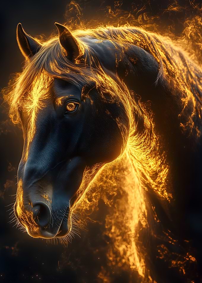 Fiery Horse Gold Aura