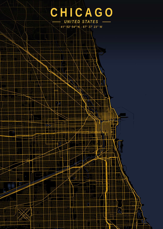 Chicago Golden City Map