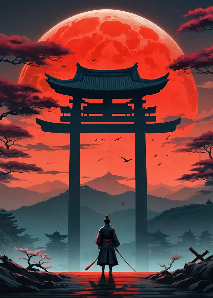 Samurai Under Red Moon