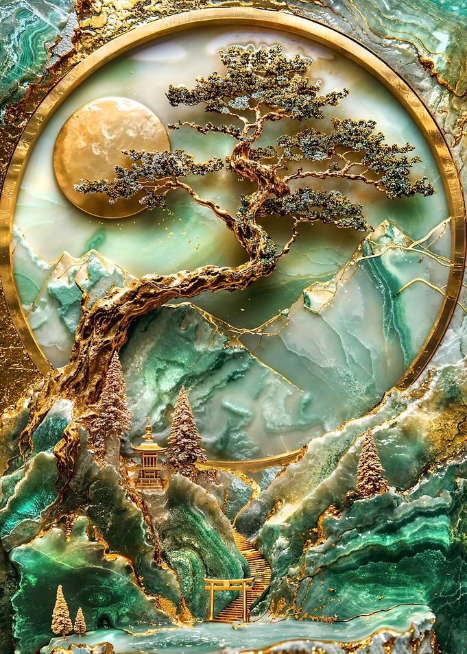 Inari's Sacred Grove Kintsugi Art