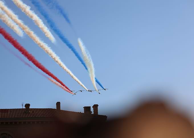Air Show Smoke Trails French flag