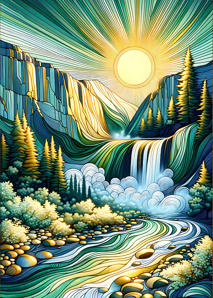Yosemite Falls Sunburst