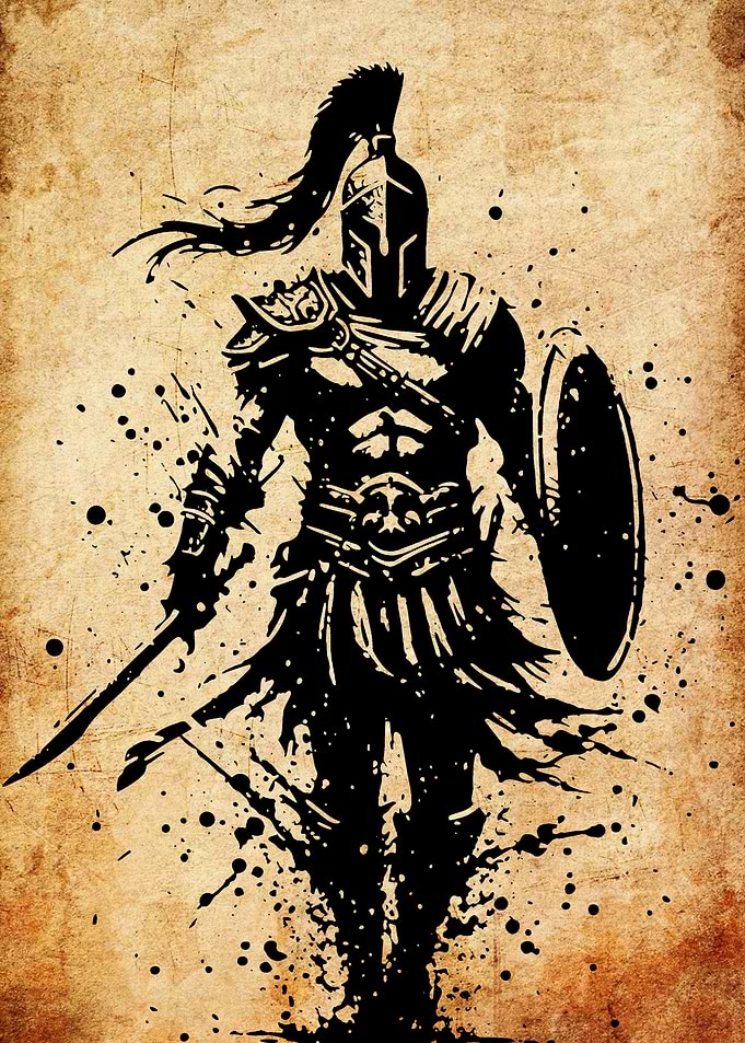 Spartan Warrior Silhouette