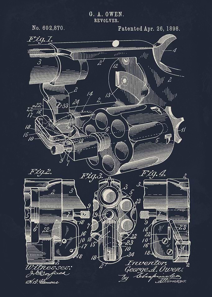 Revolver Patent Drawing