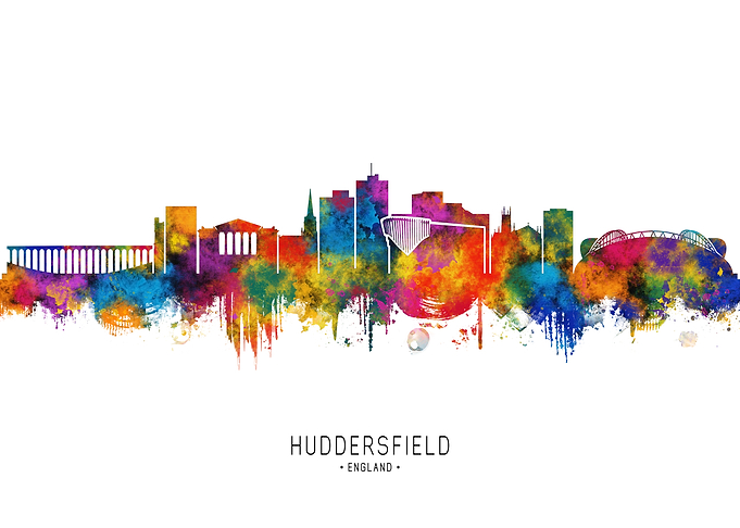 Huddersfield Skyline Watercolor
