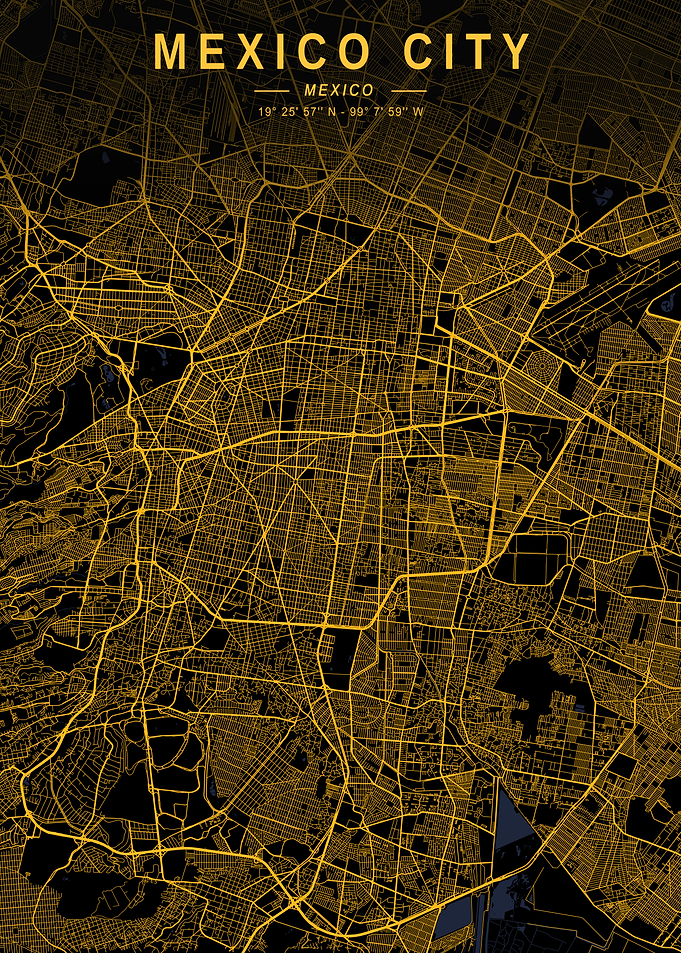 Mexico Golden City Map