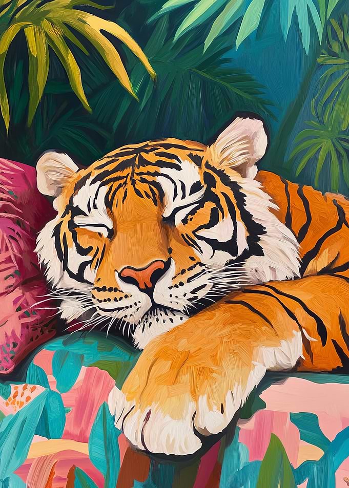 Sleeping Tiger in Jungle