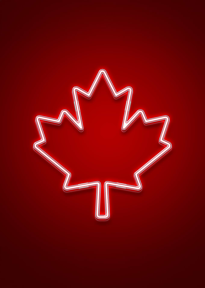 Neon Maple Leaf