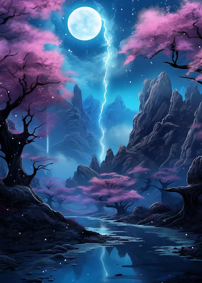 Night Sky Fantasy Landscape
