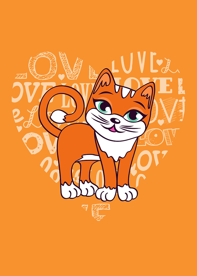 Cute Cat Orange with Love