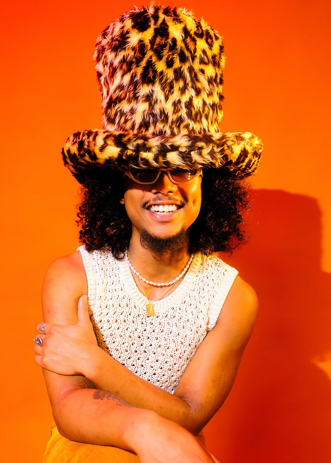 Man in Leopard Print Hat