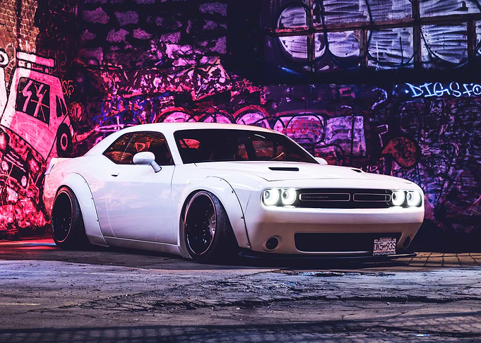 White Dodge Challenger