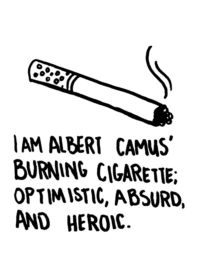Albert Camus' Burning Cigarette