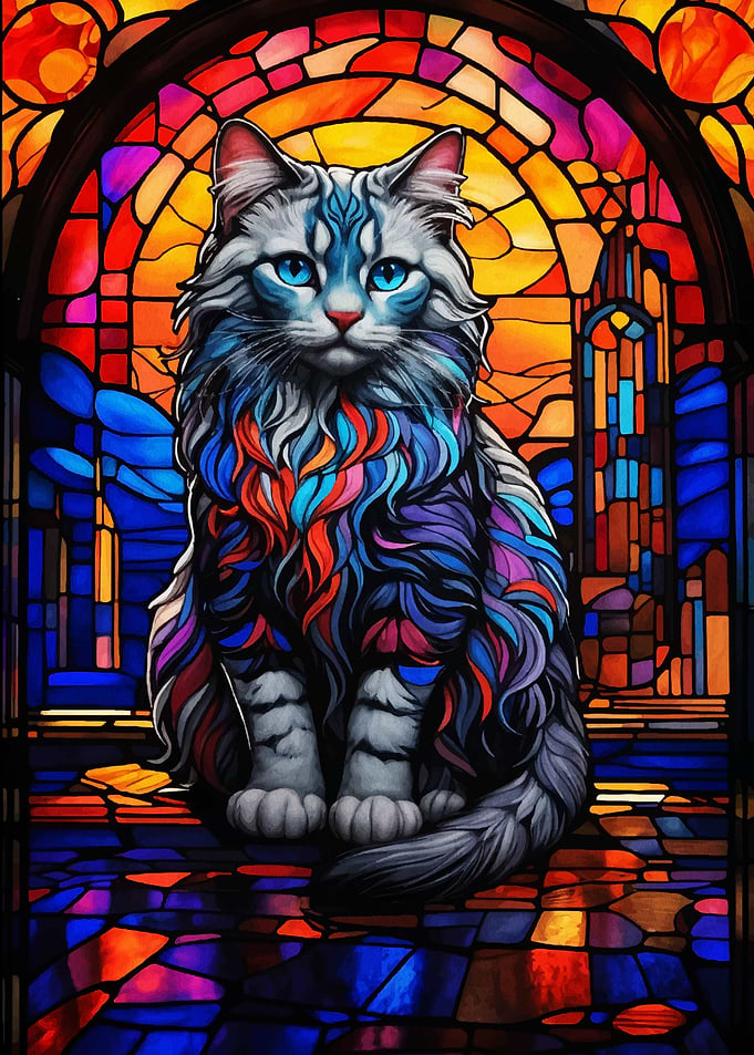 Stained Glass Cat