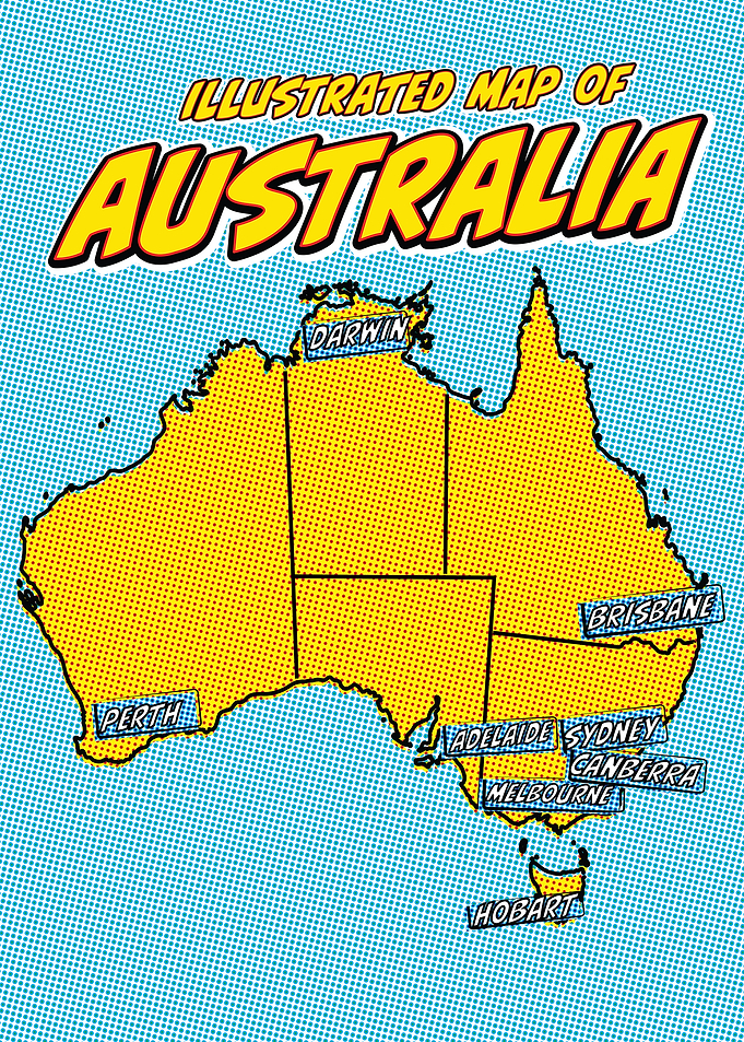 Pop Art Map of Australia
