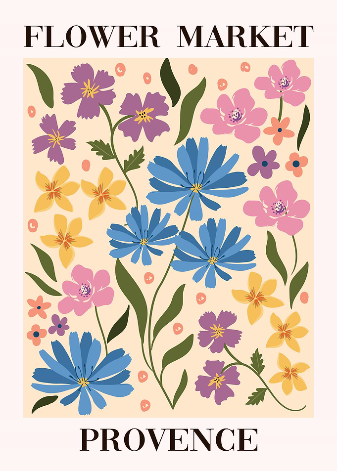 Provence Flower Market Print
