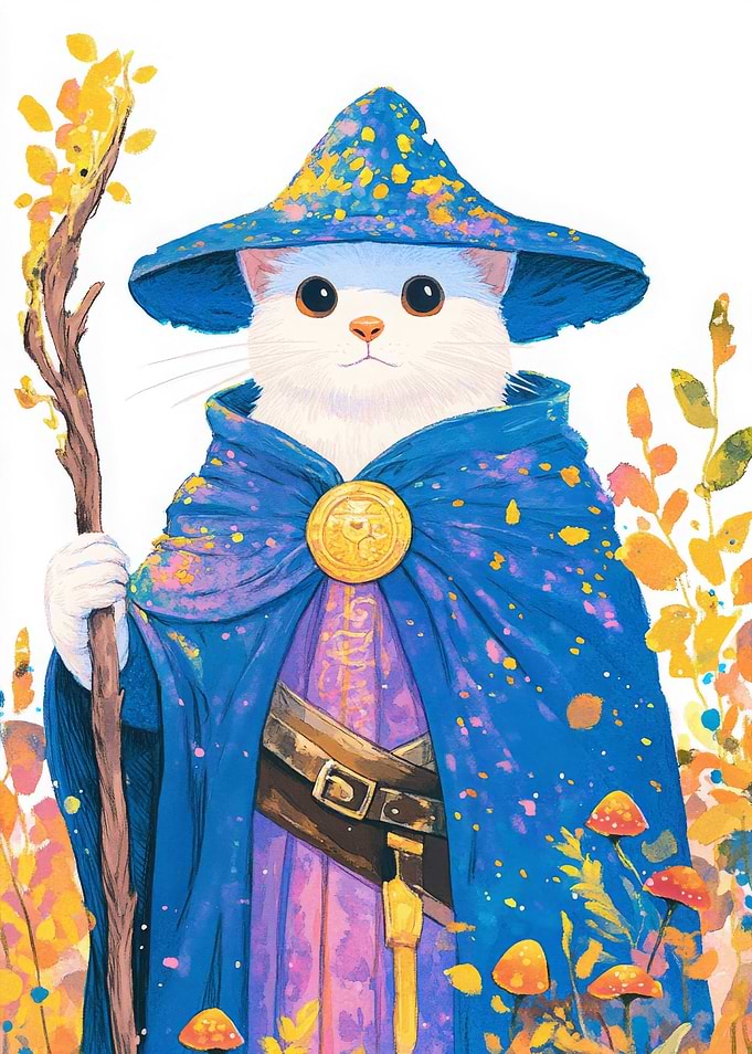 Wizard Cat Illustration