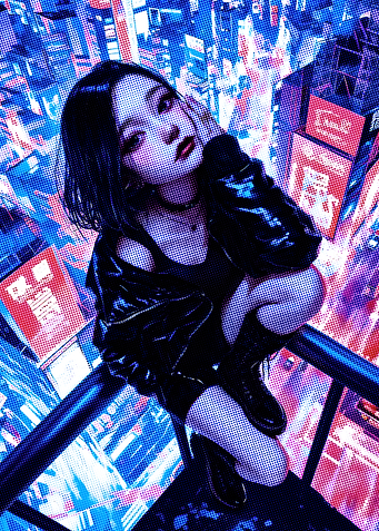 Cyberpunk City Girl Anime