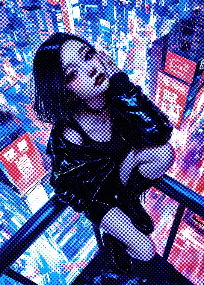 Cyberpunk City Girl Anime