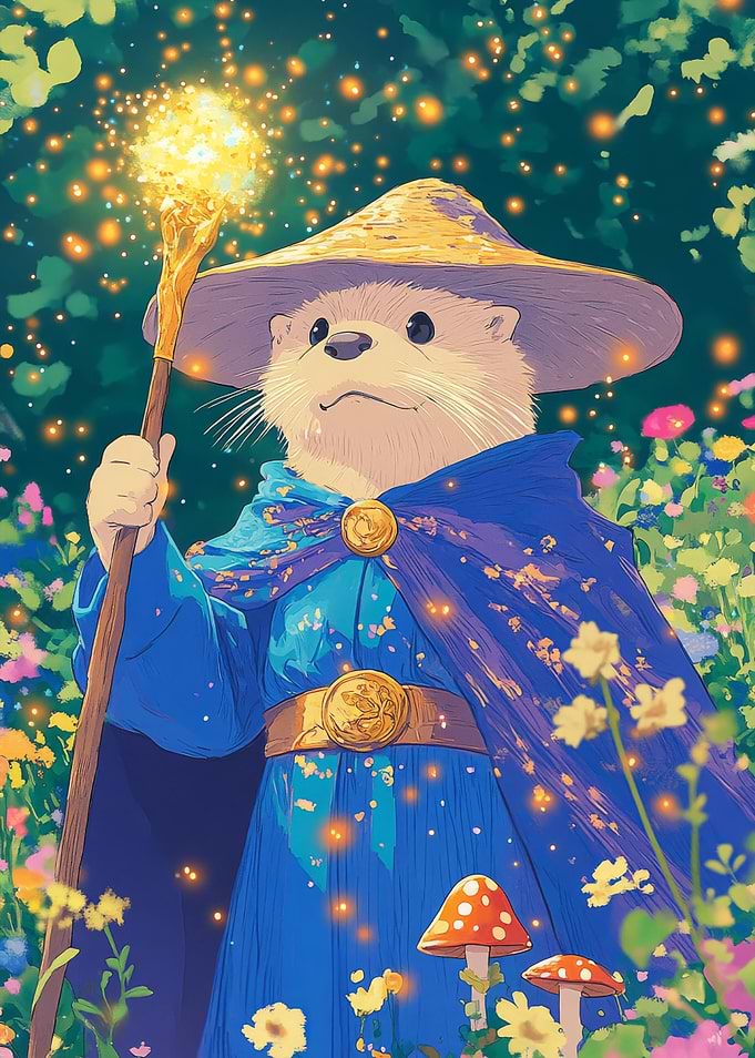 Otter Wizard in a Garden