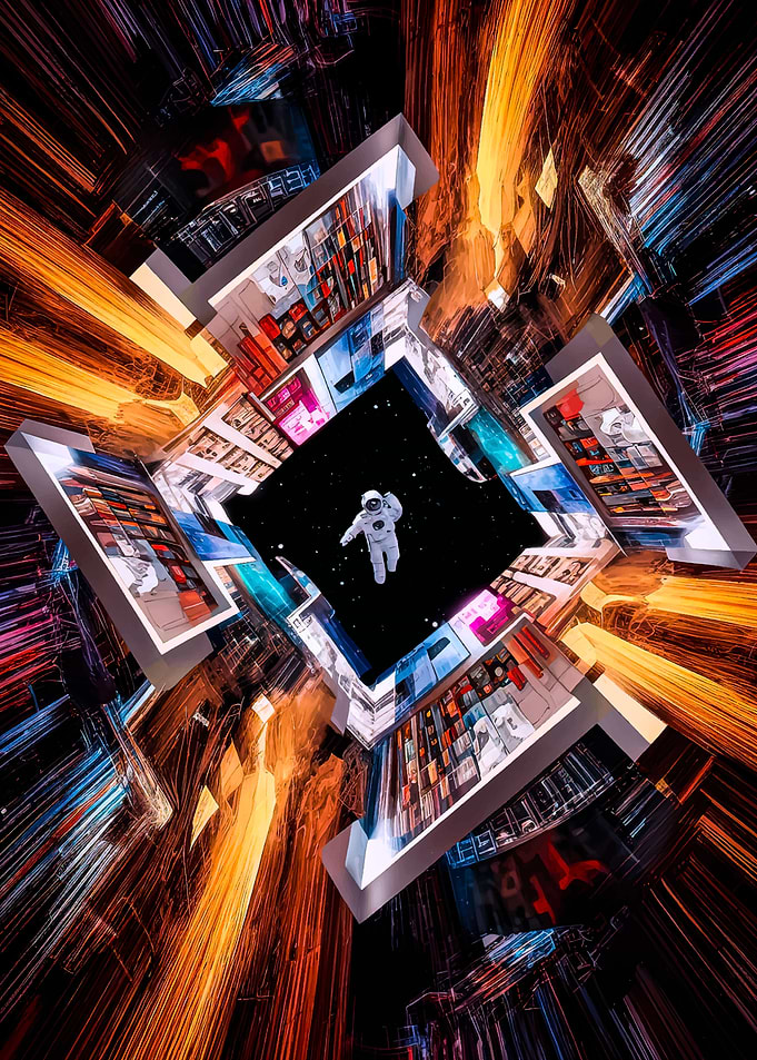 Astronaut in Space Tunnel