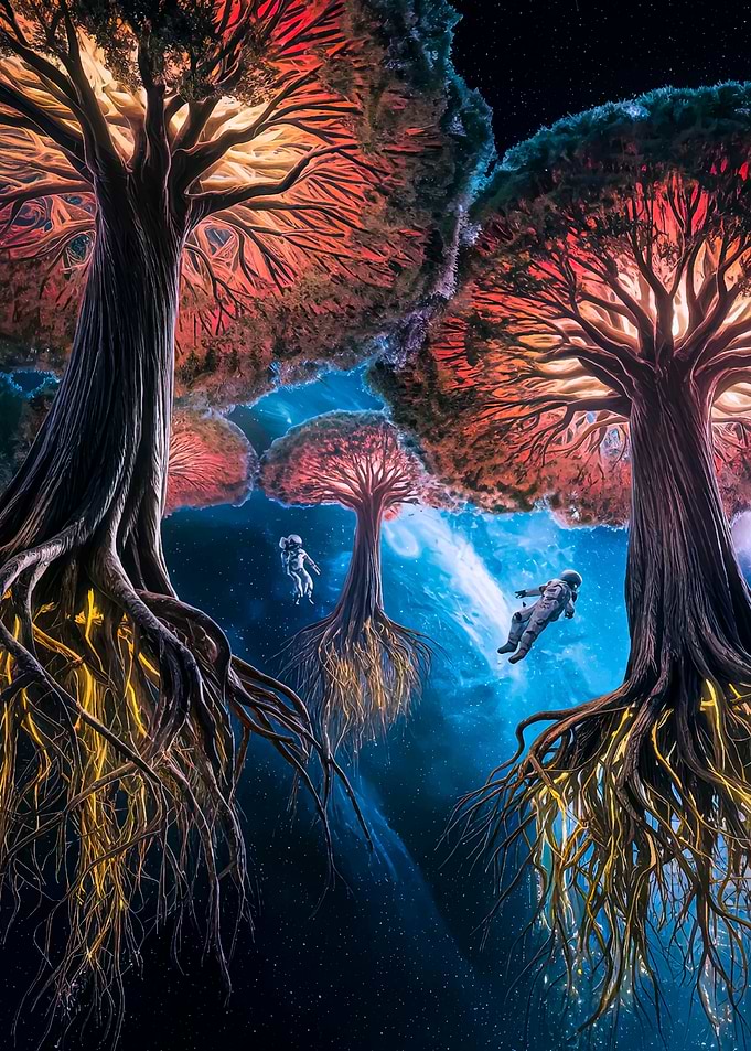 Astronauts in Space Forest