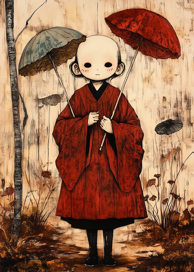 Child with Umbrellas