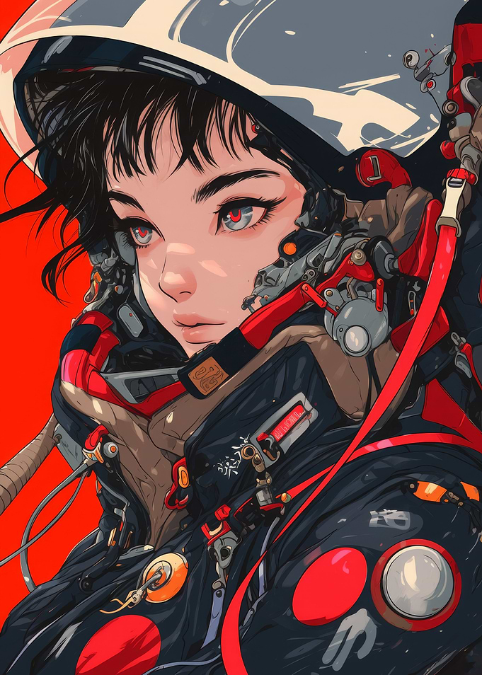 Cyberpunk Female Astronaut