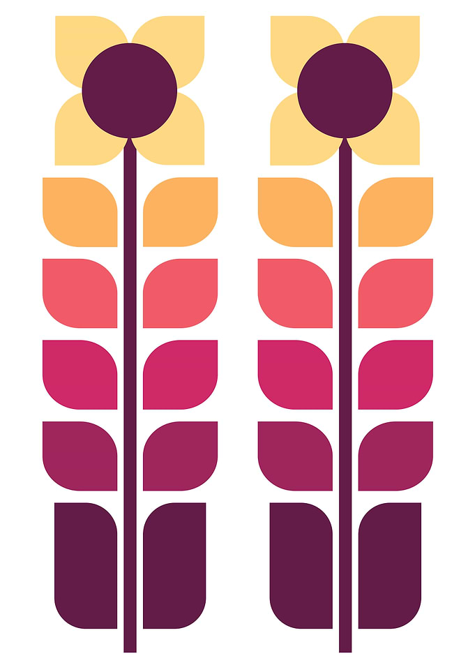 Mid-Century Modern Floral Art