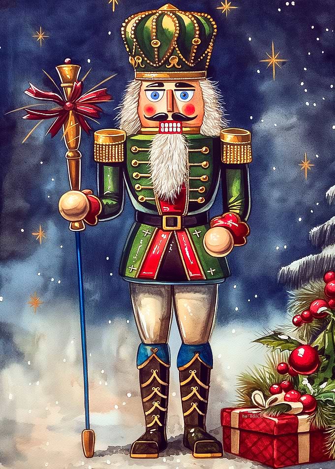 Christmas Nutcracker Watercolor