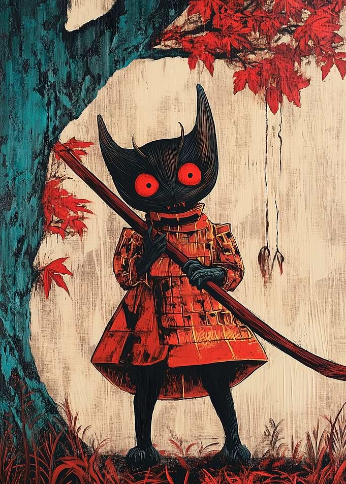 Cat Samurai Warrior