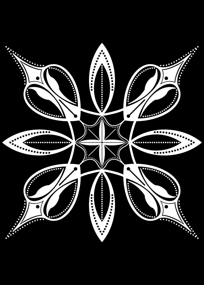 Ornamental Mandala Design Blooming Flower
