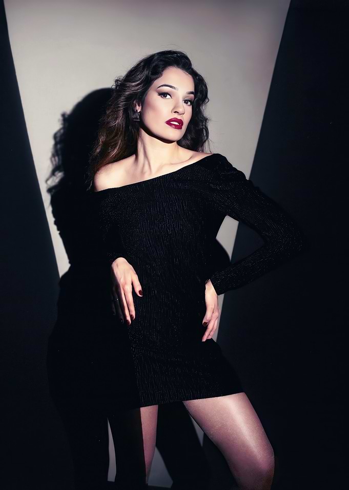 Woman in Black Dress
