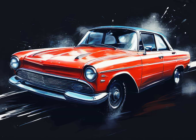 Classic Red Sedan