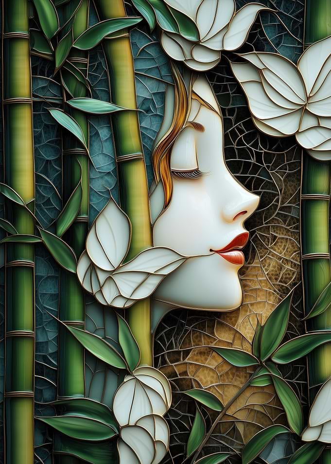 Flower Woman Stained Glass