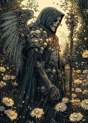 Skeletal Angel in a Field