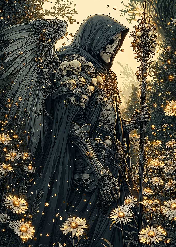 Skeletal Angel in a Field