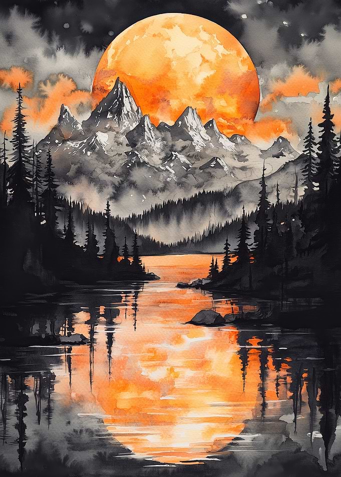 Sunset Mountain Lake