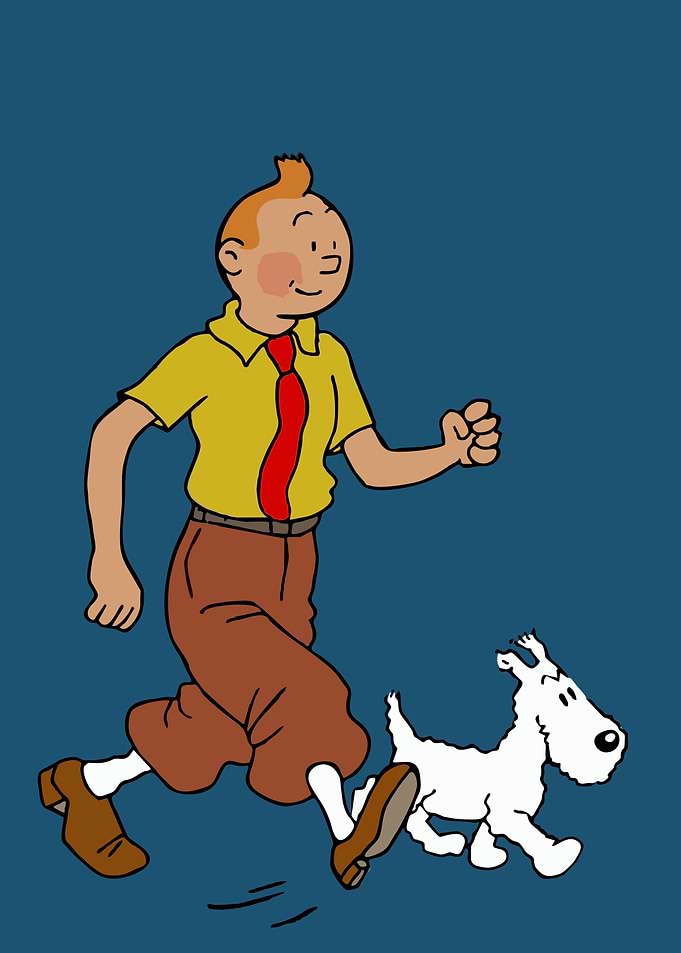 Tintin and Snowy Running