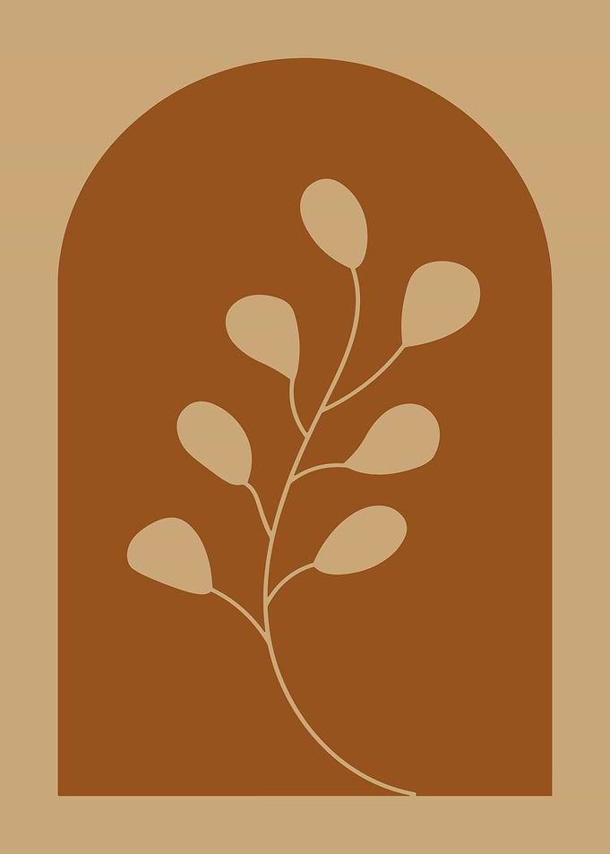 Minimalist Branch Boho Leaves Art