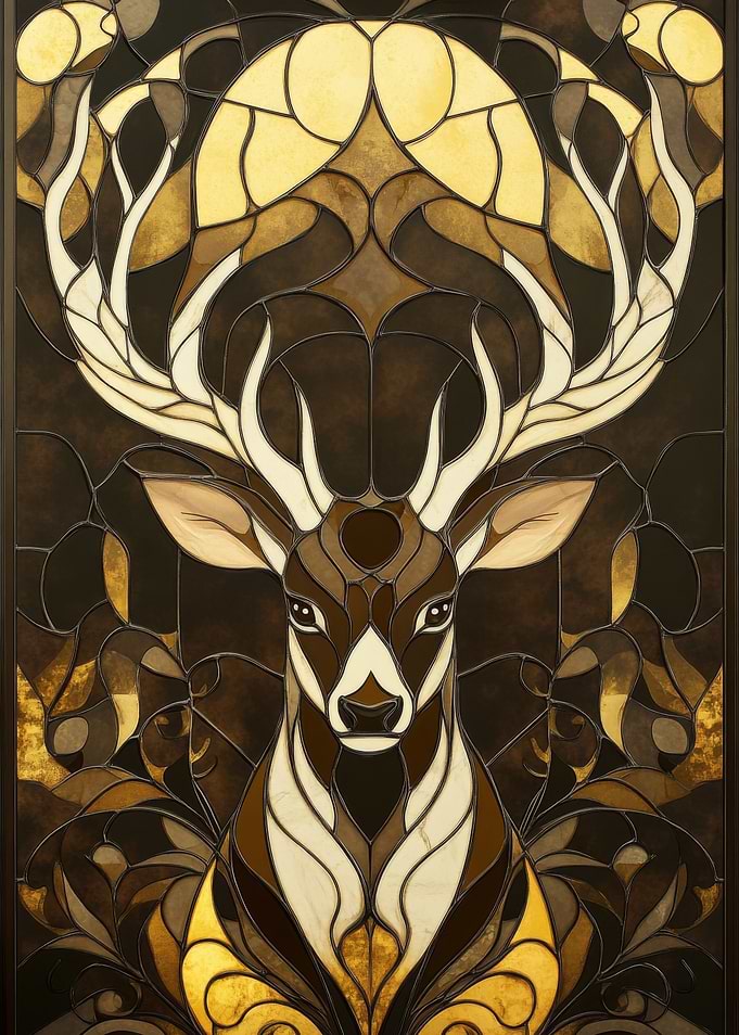 Stained Glass Deer