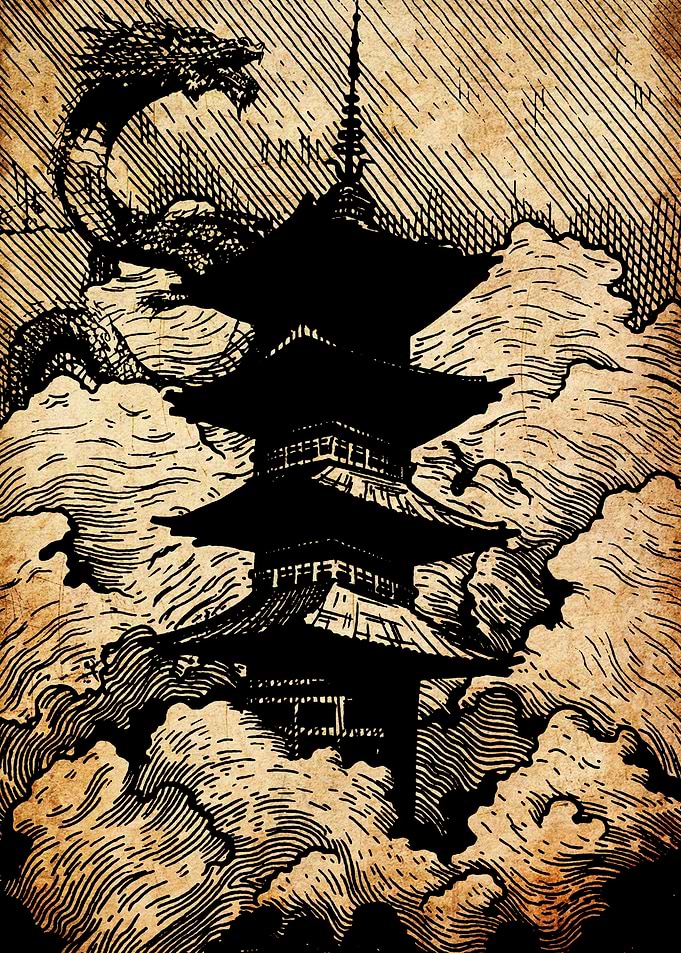 Dragon & Pagoda
