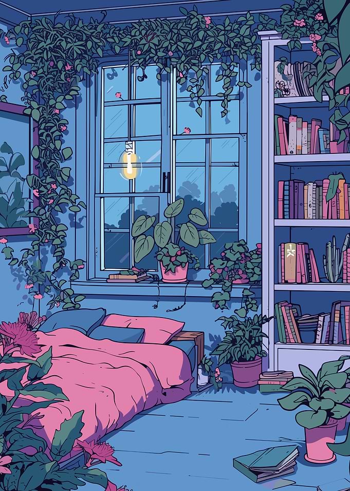Cozy Bedroom with Plants