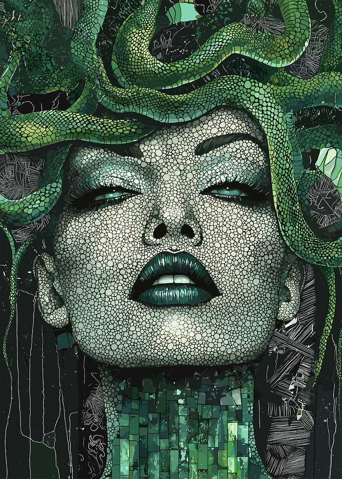 Medusa Mosaic Portrait