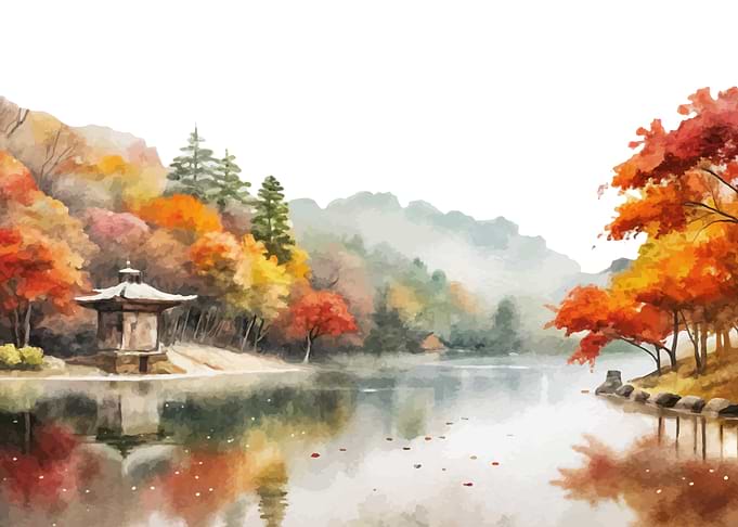 Autumnal Lake Scene